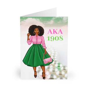 AKA 1908 Natural Hair Greeting Cards (5 Pack)