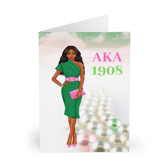 AKA 1908 Long Hair Greeting Cards (5 Pack)