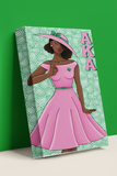 Lady in Pink and Green
