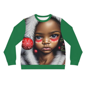 Santa Girl Lightweight Holiday Sweatshirt