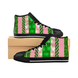 Ivy Pink and Green Women's Classic Sneakers